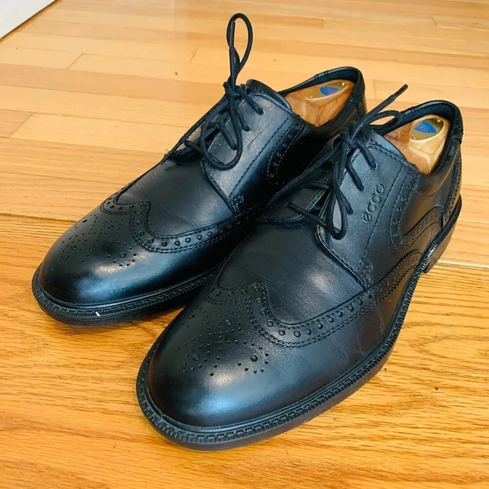 ECCO Men's Oxford Black Dress Lace Up Shoes US Size 9